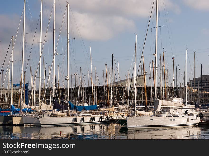 Image of the port of barcelona with a sky in the background. Image of the port of barcelona with a sky in the background