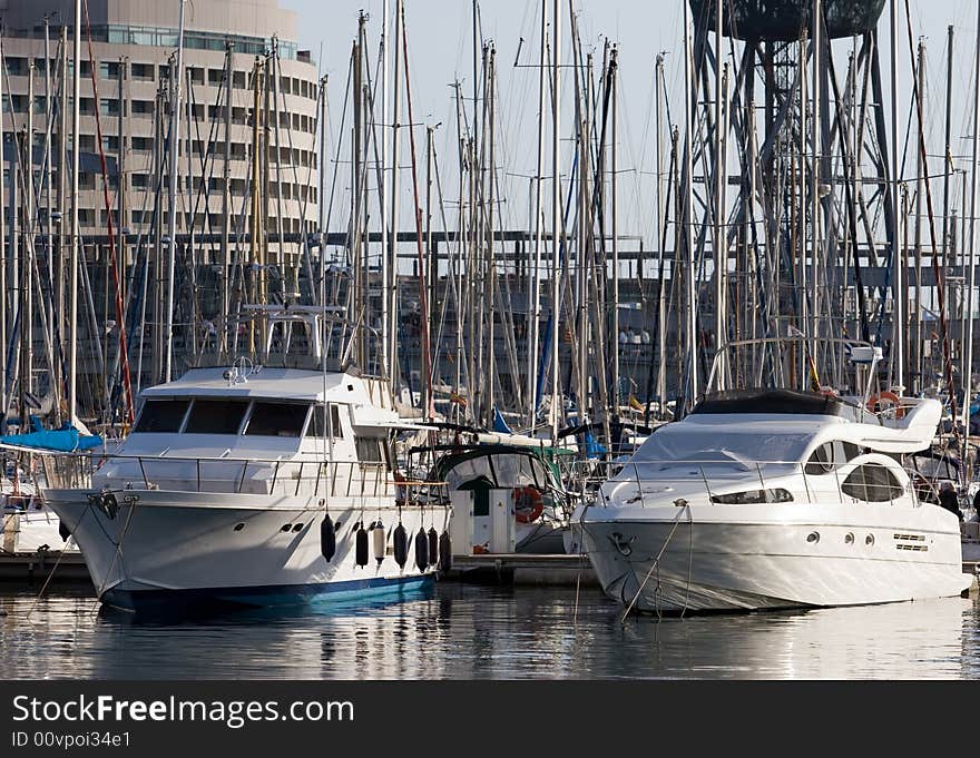 Image of the port of barcelona with a sky in the background. Image of the port of barcelona with a sky in the background