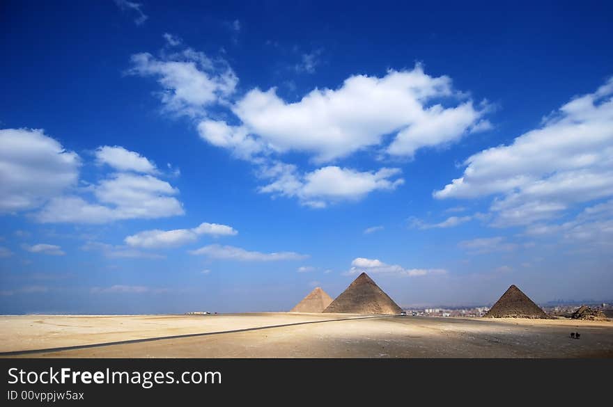 Pyramids - tombs of the pharaohs in Giza, Egypt