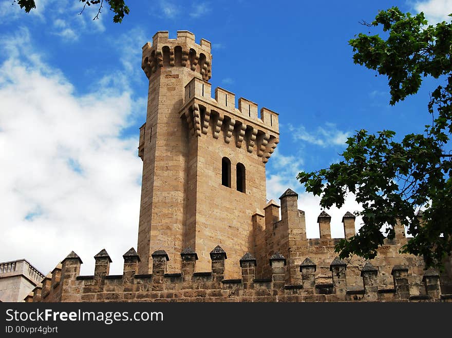 Tower of the medieval castle in palma de Majorca. Tower of the medieval castle in palma de Majorca