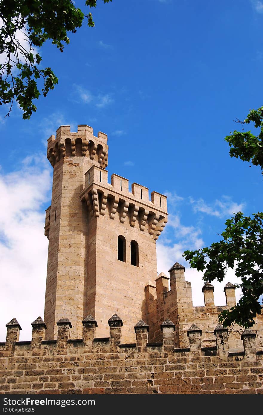 Tower of the medieval castle in palma de Majorca. Tower of the medieval castle in palma de Majorca