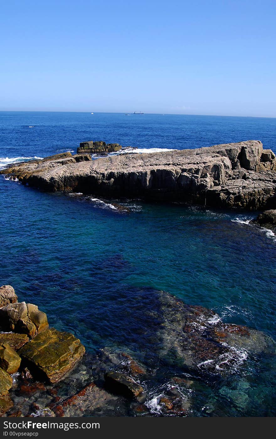 Sea landscape, and, the blue sky