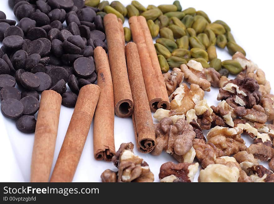 Snack on a plate isolated on a white background