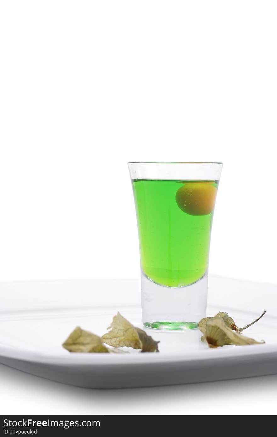 Still life on a plate isolated on a white background