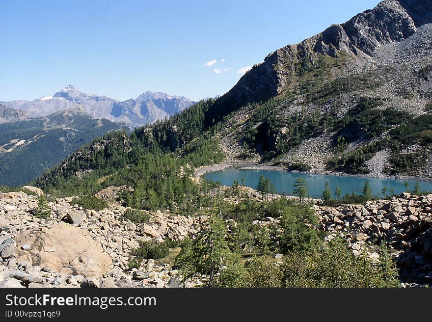 A beautiful mountain lake in Alps  - Italy