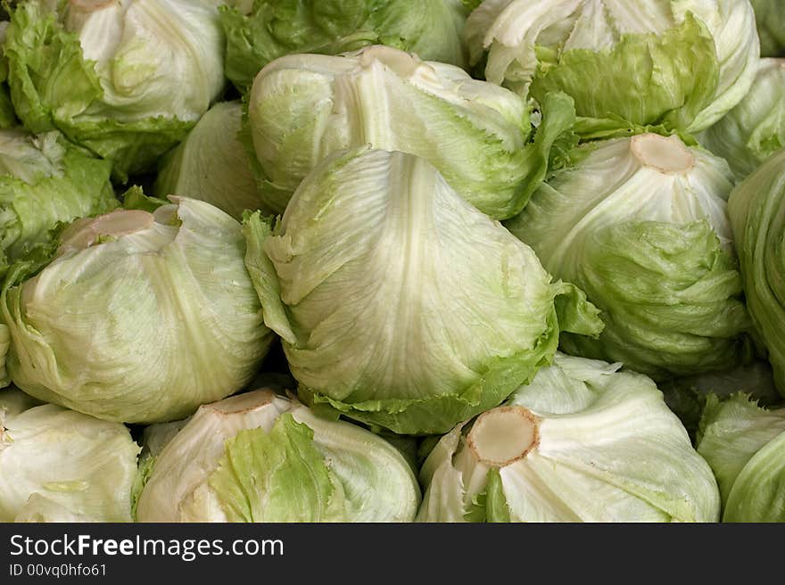 Heap of cabbages at the market