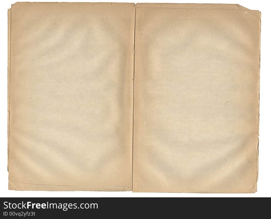 Old book open on both blank shabby pages. Old book open on both blank shabby pages.