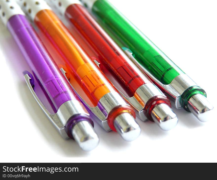 Four colored pens