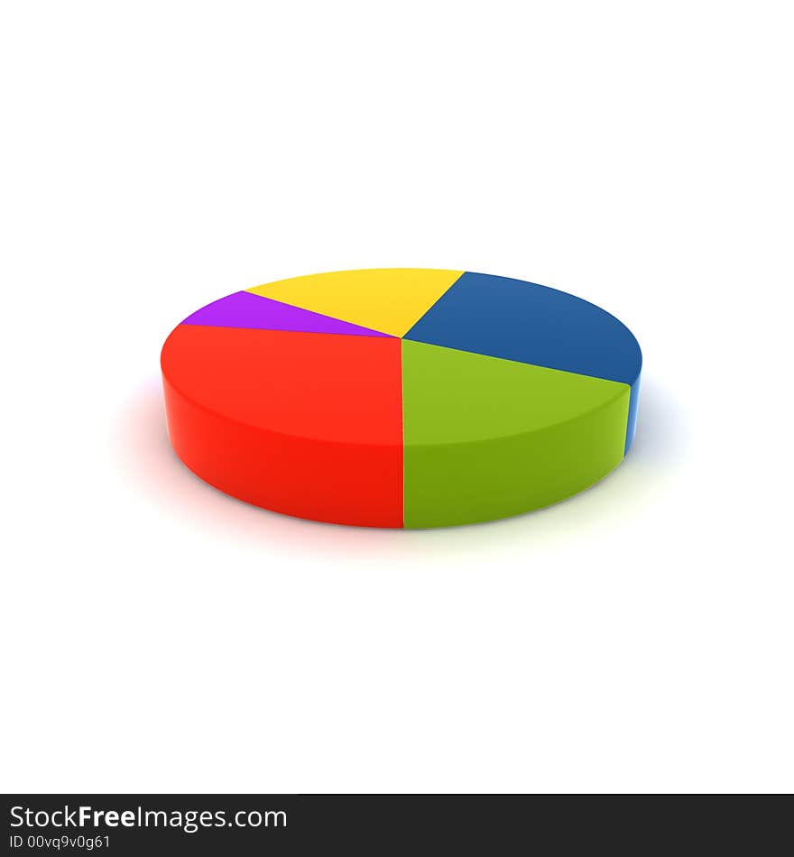 Statistics - 3d isolated multicolor diagram. Statistics - 3d isolated multicolor diagram