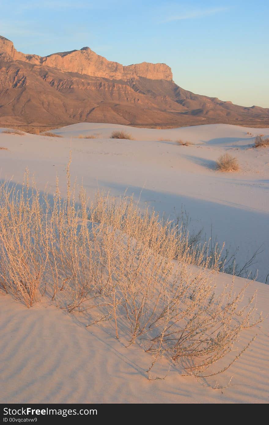 Gypsum Sand Dunes Sunset