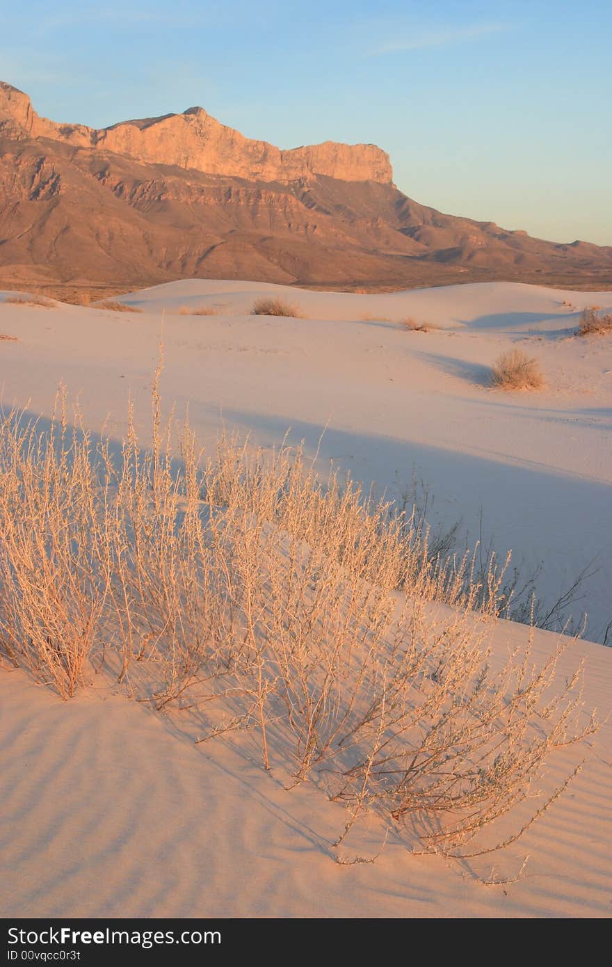 Gypsum Sand Dunes Sunset