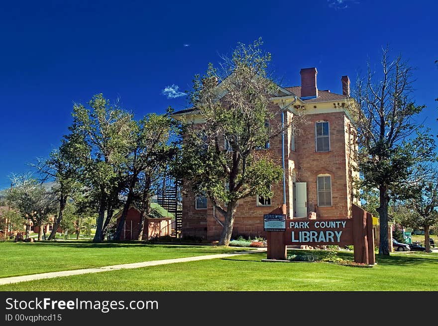 A small town library in Fairplay, Colorado illustrates 1800s architecture in rural America. A small town library in Fairplay, Colorado illustrates 1800s architecture in rural America