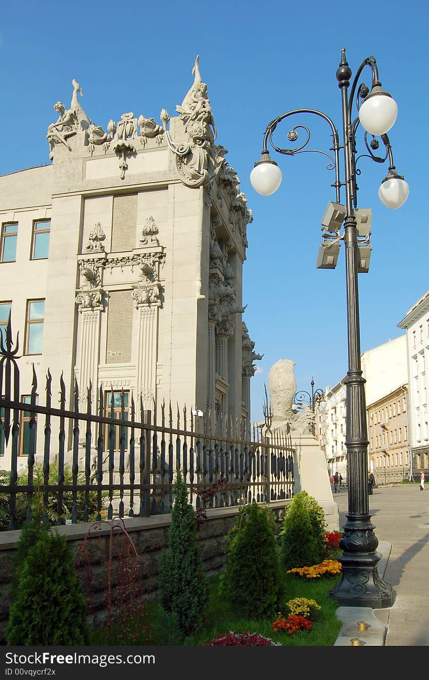 European city Kiev, building in the central old part of city