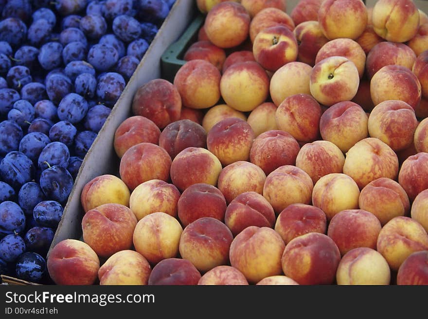 Plum and peaches