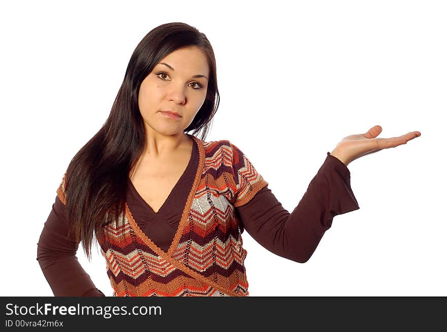 Woman holding product