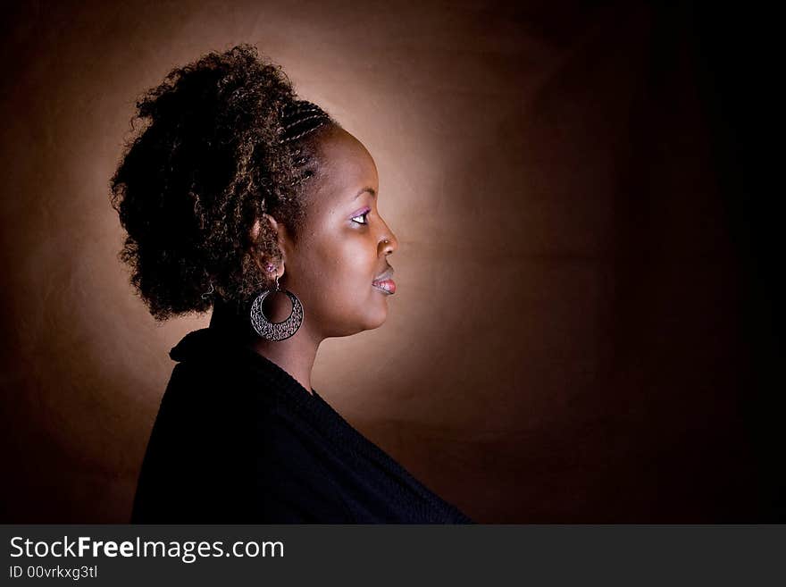 Beautiful afro-american women profile.