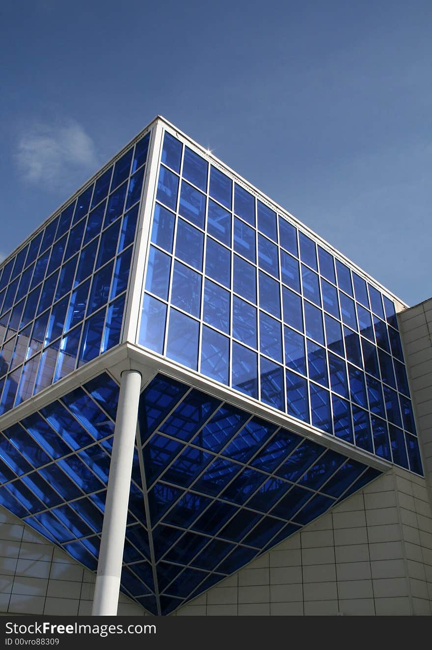 Glass architectural design of a modern building. Glass architectural design of a modern building.