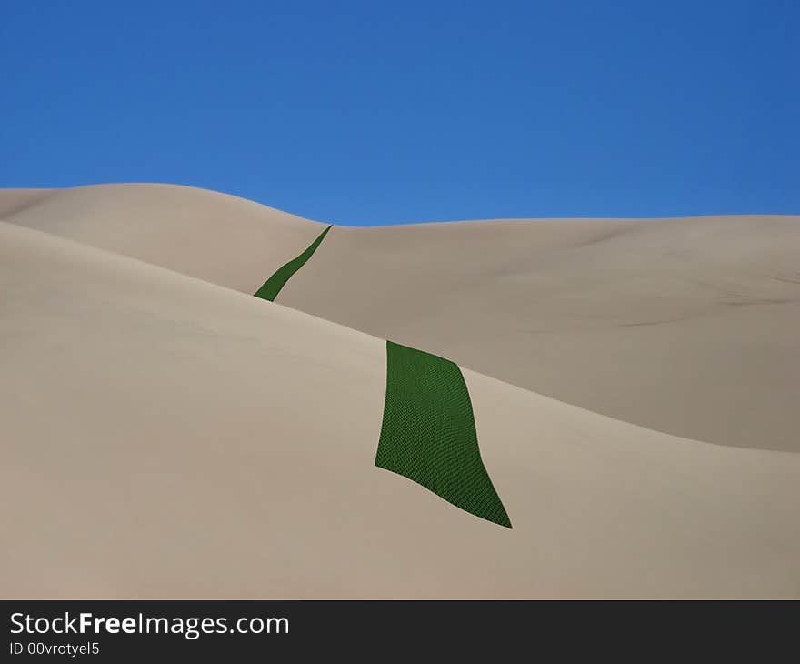 Green Carpet in Desert