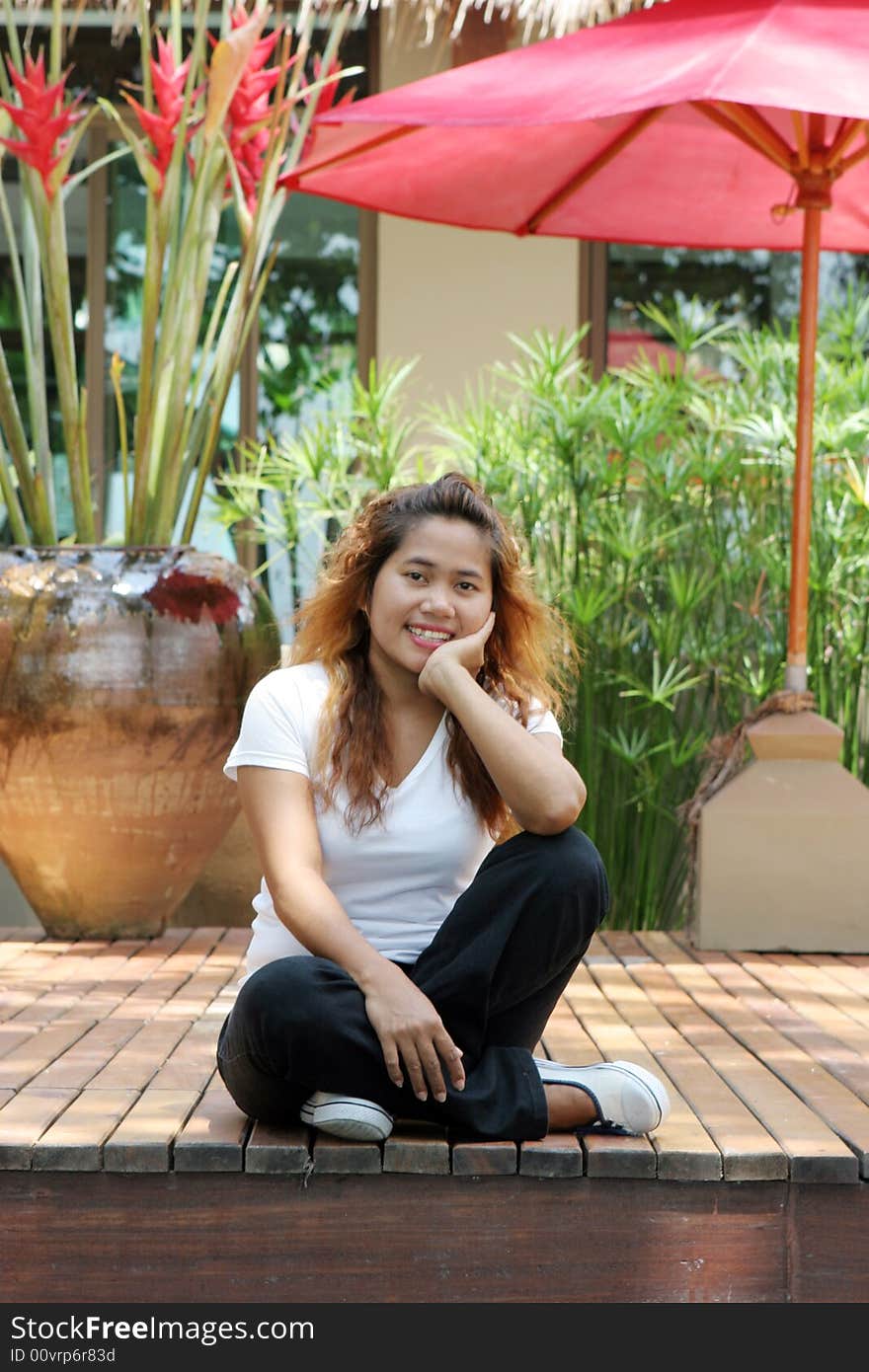 Portrait of an attractive young Thai girl. Portrait of an attractive young Thai girl.