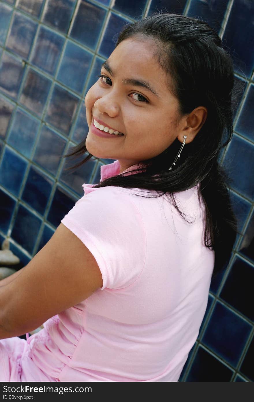 Portrait of a happy Thai woman. Portrait of a happy Thai woman.