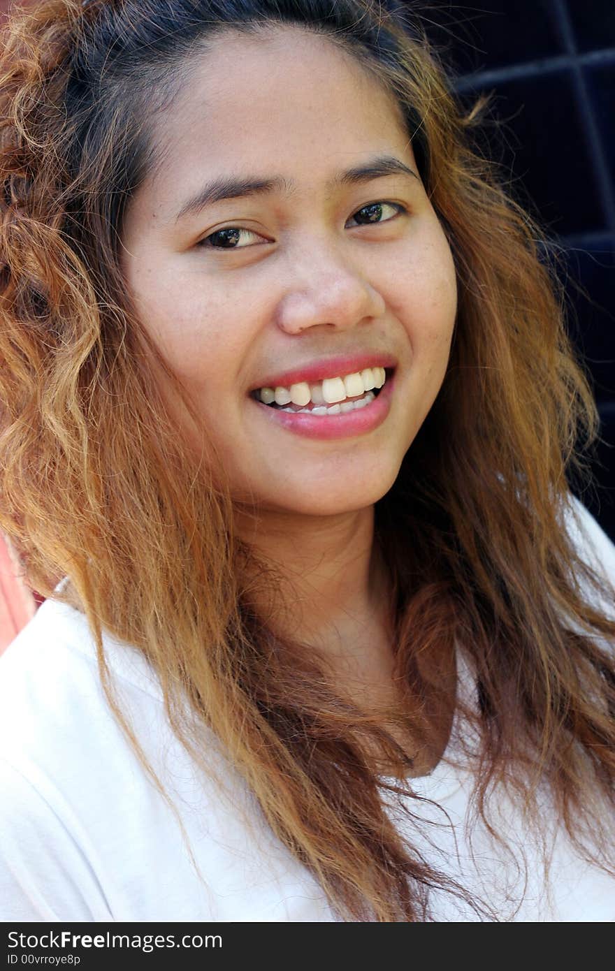 Close-up portrait of a happy Thai woman. Close-up portrait of a happy Thai woman.