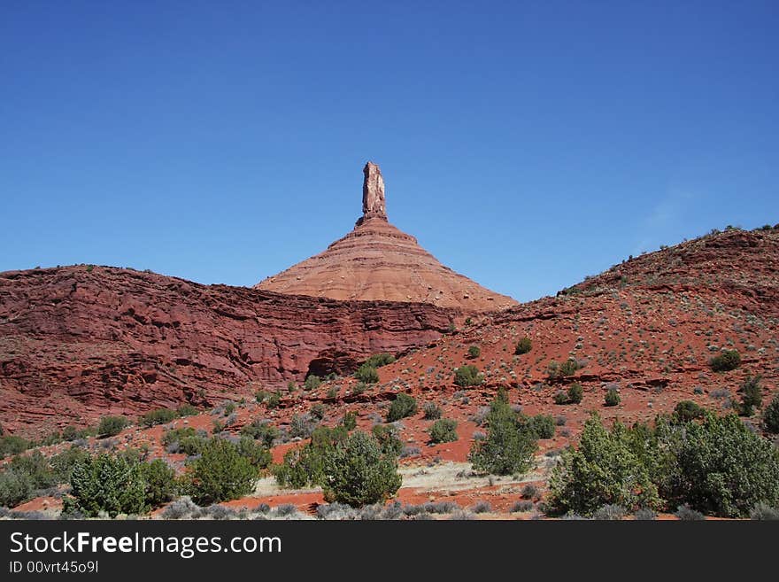 View of the red rock formations in Canyonlands National Park with blue sky�s. View of the red rock formations in Canyonlands National Park with blue sky�s