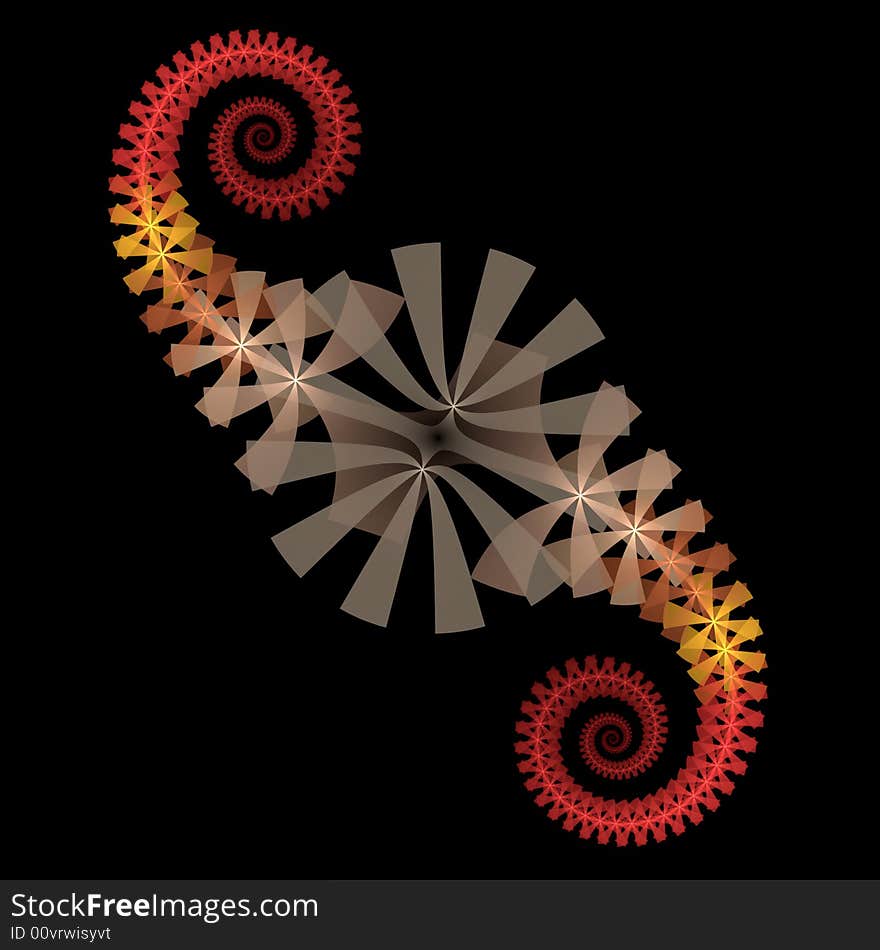 Abstract fractal image resembling a spiral star twist