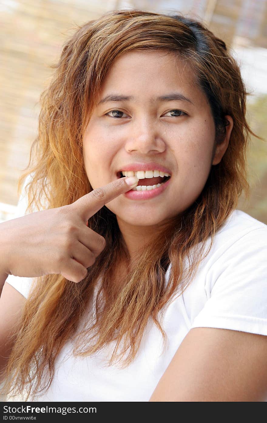 Close-up portrait of a pretty Thai woman. Close-up portrait of a pretty Thai woman.