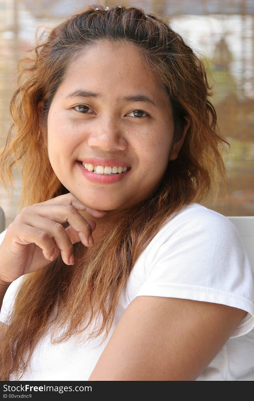 Close-up portrait of a pretty Thai woman. Close-up portrait of a pretty Thai woman.