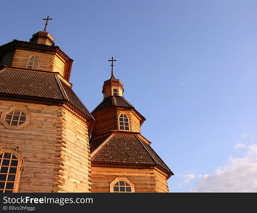 Moon Over Church Steeple