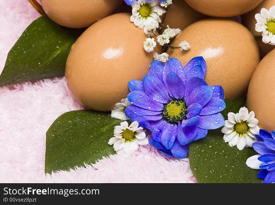 Easter Egg With Blue Flowers