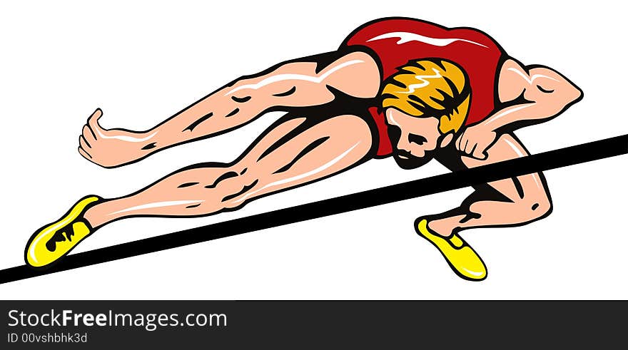 Vector art of an Athlete doing the high jump