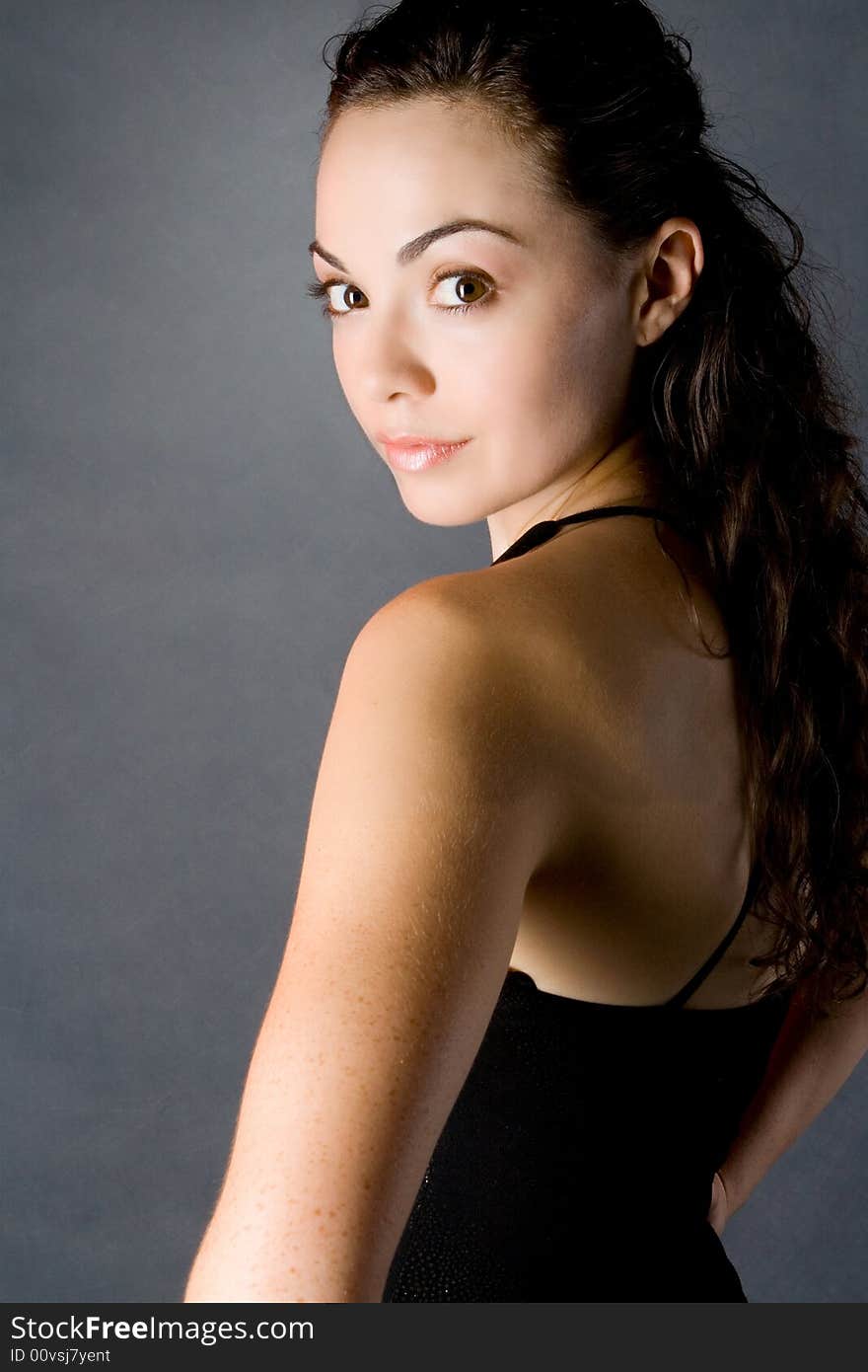 Beautiful woman on a halter blouse. Beautiful woman on a halter blouse