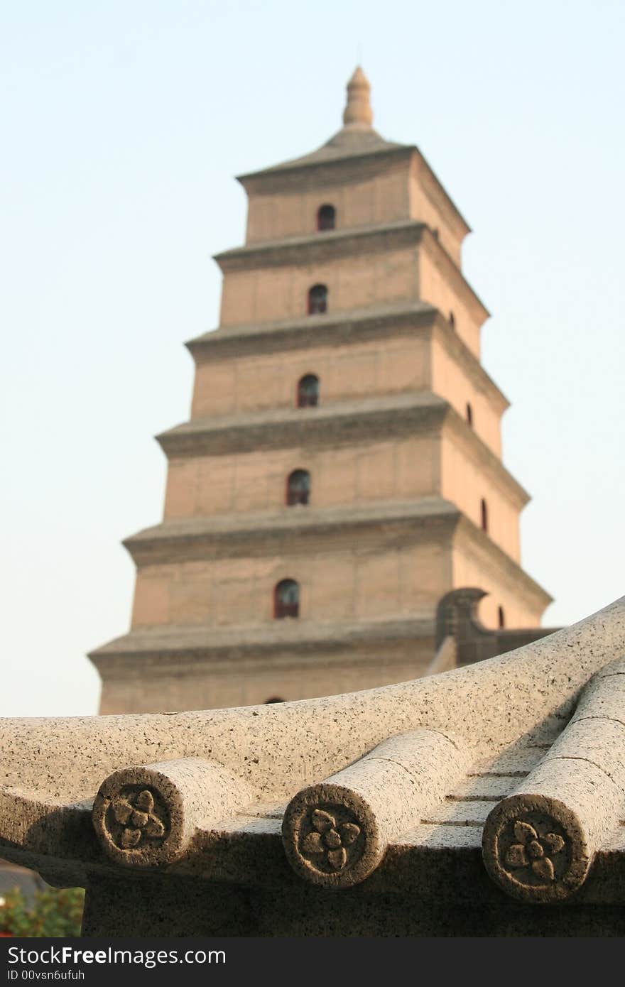 Old pagoda in ancient Chinese city of Xian. Old pagoda in ancient Chinese city of Xian