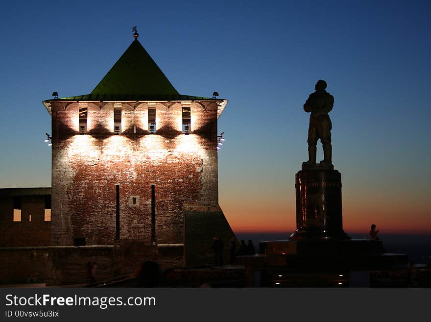 Tower in kremlin in Nizhniy Novgorod. Russia.