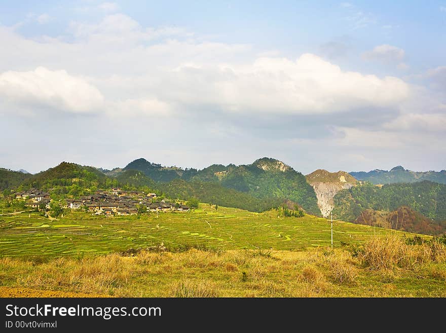 This is the view of Guizhou mountains in China. This is the view of Guizhou mountains in China.