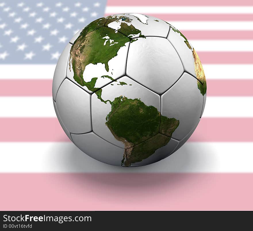 Soccer Globe With US Flag