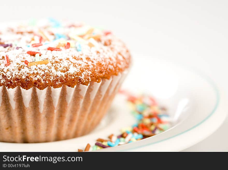 Tasty Muffin With Colorful Sprinkles