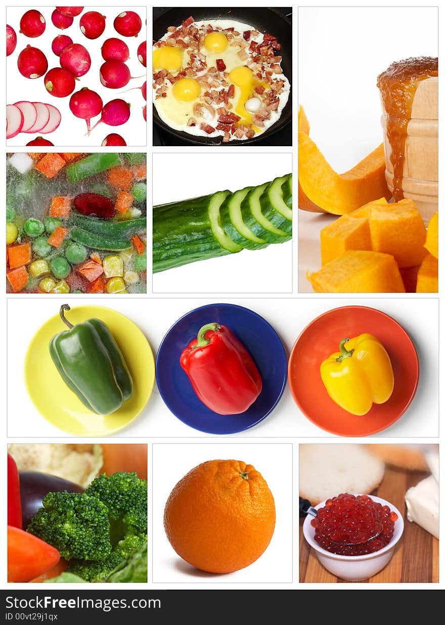 A set of nine images on topic diet