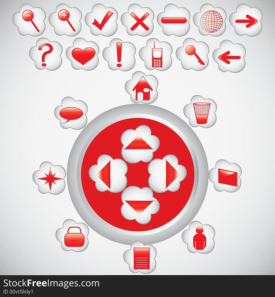 Button icons illustration