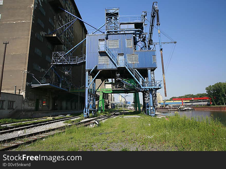 Alberner port, Vienna, port area in the spring photographed