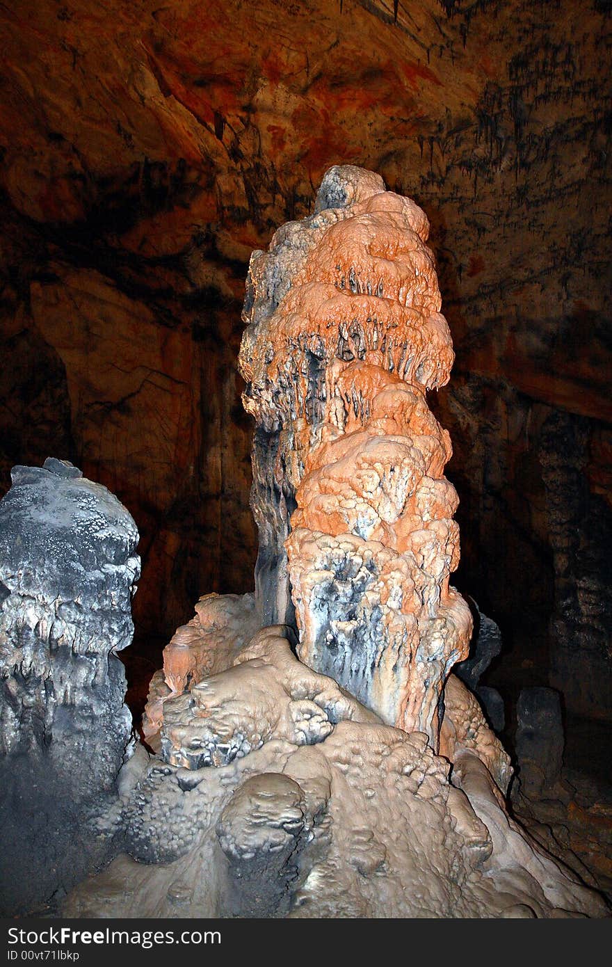 Stalactite in cave it is beautiful