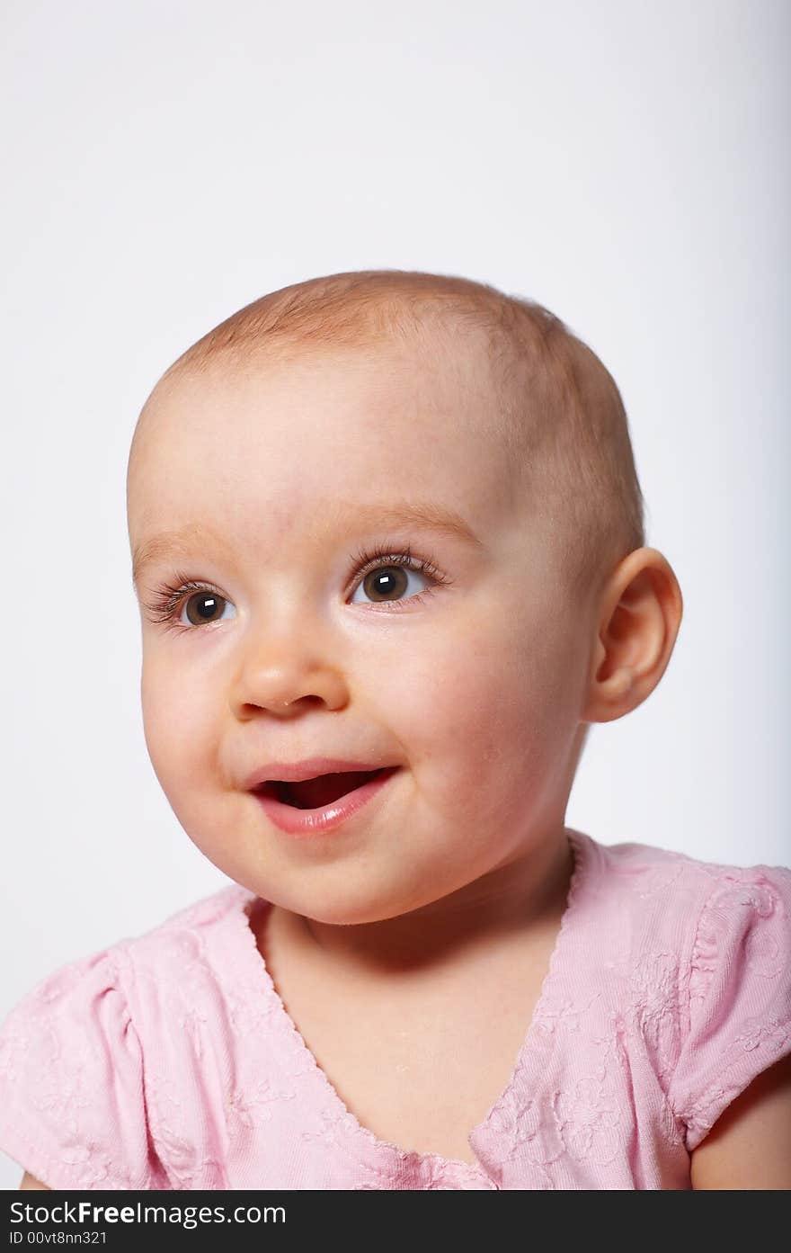 Portrait of baby with red apple. Portrait of baby with red apple