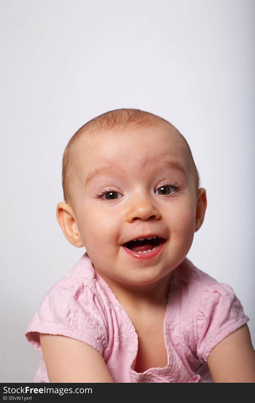 Portrait of baby with red apple. Portrait of baby with red apple