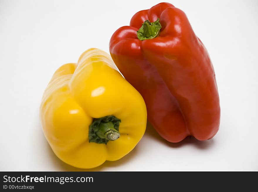 Two color different peppers