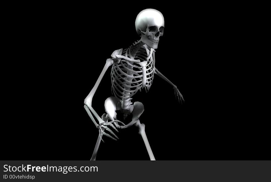 An x ray image of a Skelton in a pose a suitable image for medical or Halloween based concepts. An x ray image of a Skelton in a pose a suitable image for medical or Halloween based concepts.