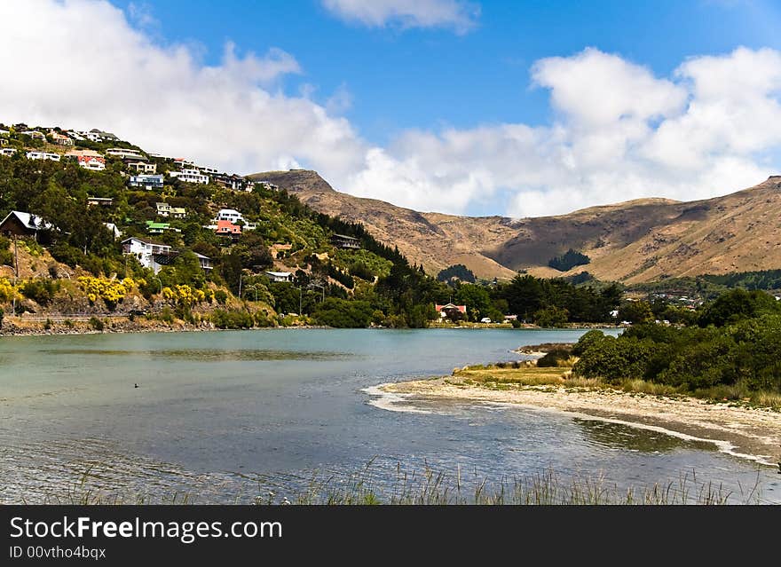 Residential area by the sea in Christchurch NZ. Residential area by the sea in Christchurch NZ