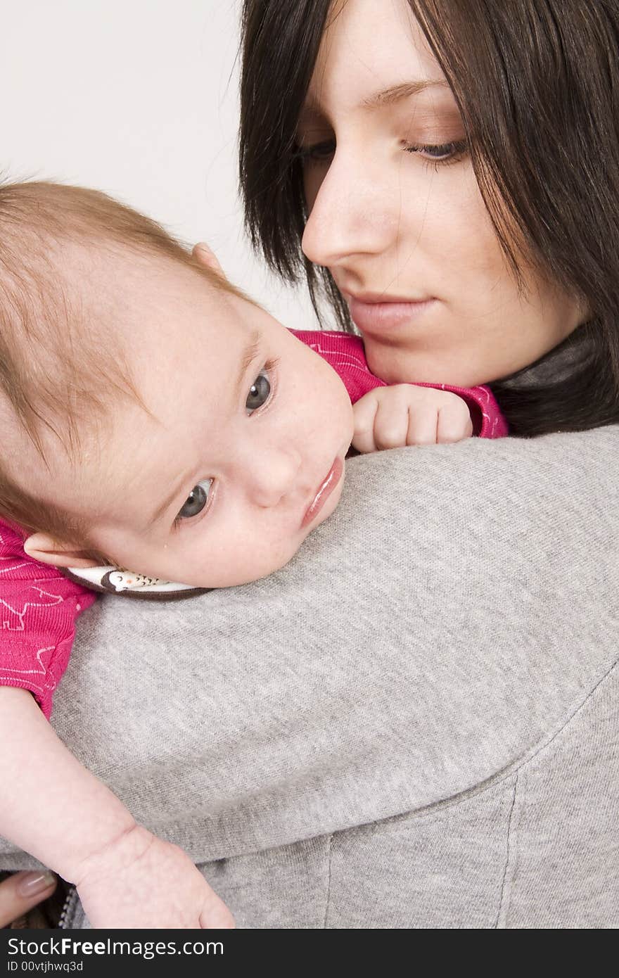 Young mother and her baby girl