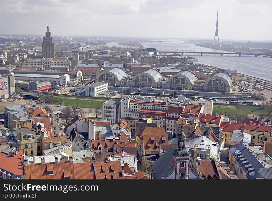 SE Panorama of old Riga.