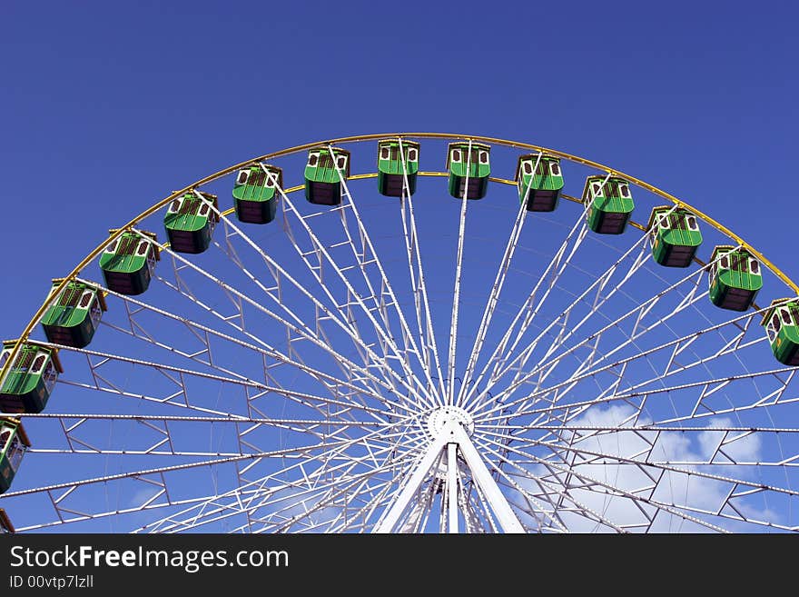 Giant Wheel detail isolated in blue sky background